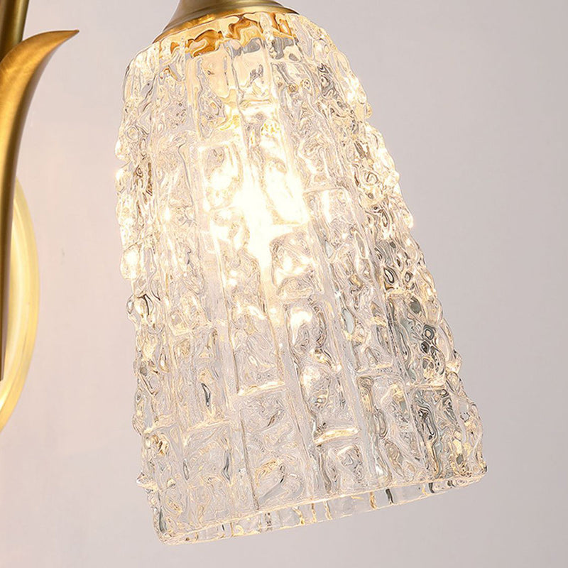 Column Copper Glass Living Wall Lamp