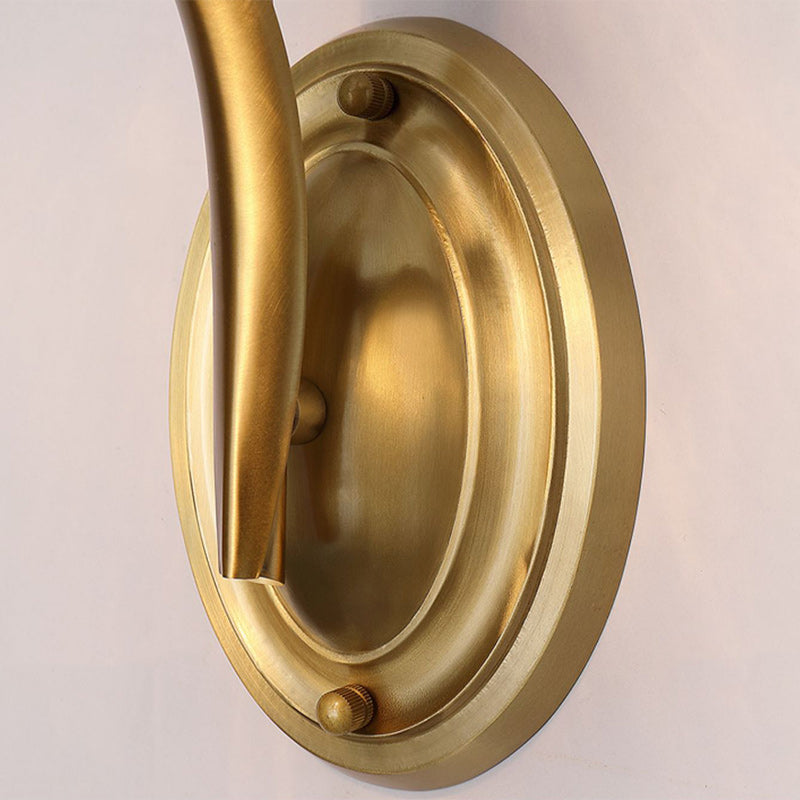 Column Copper Glass Living Wall Lamp