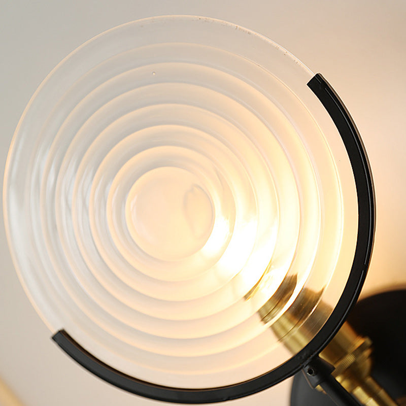 Round Iron Glass Living Wall Lamp