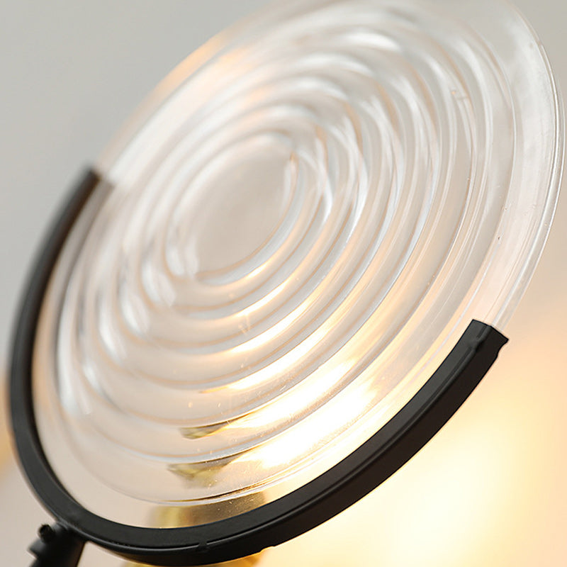 Round Iron Glass Living Wall Lamp