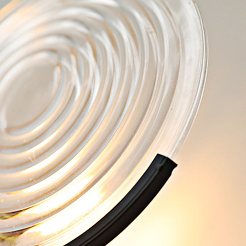 Round Iron Glass Living Wall Lamp