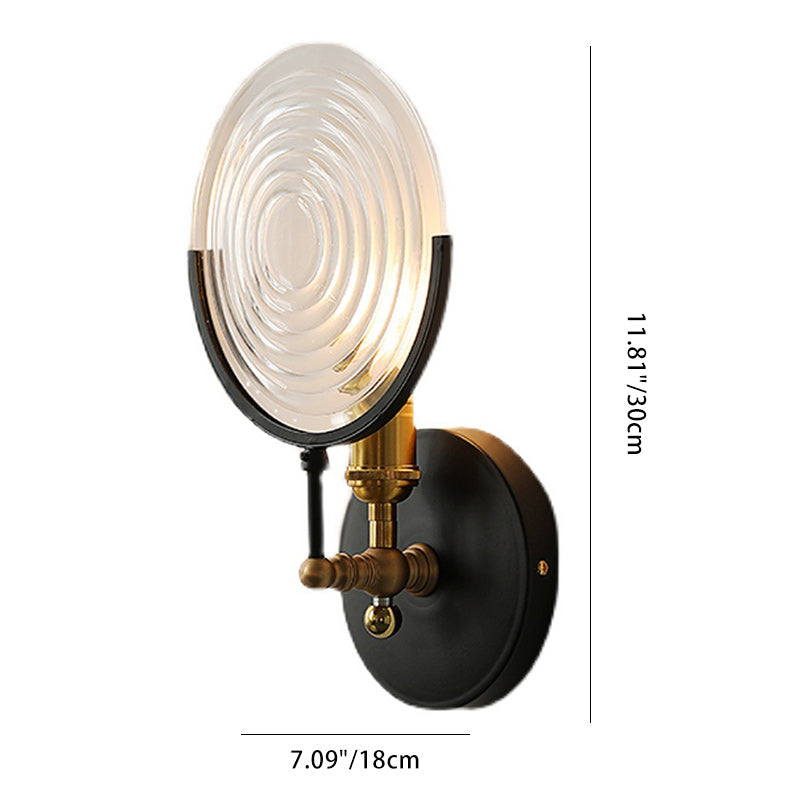 Round Iron Glass Living Wall Lamp