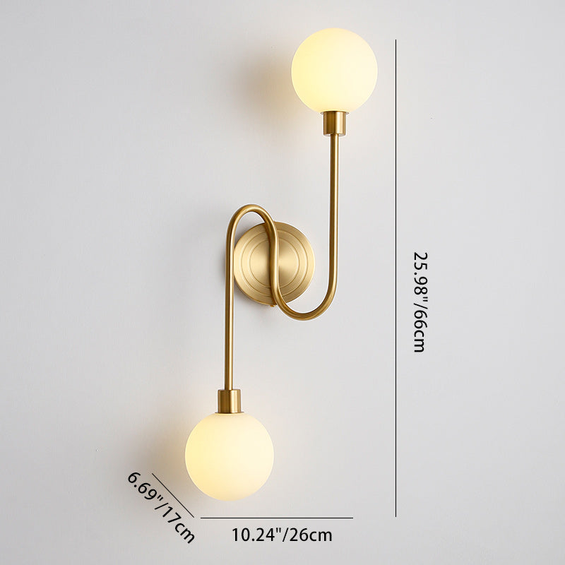 Globe Iron Glass Living 2-Light Wall Lamp