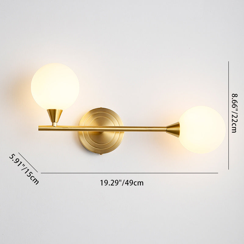 Globe Iron Glass Living 2-Light Wall Lamp