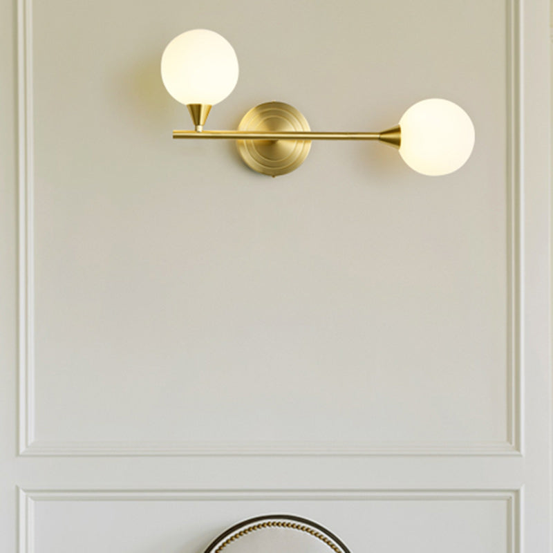Globe Iron Glass Living 2-Light Wall Lamp