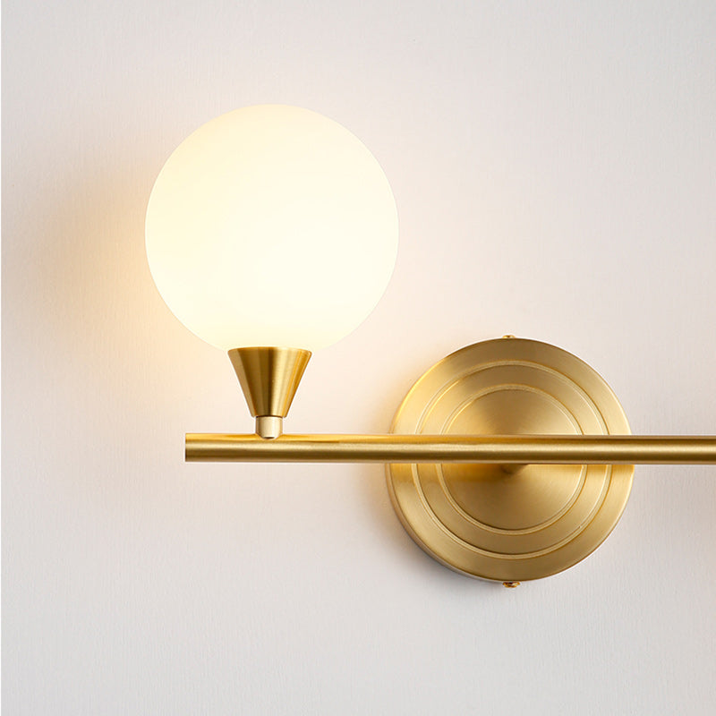 Globe Iron Glass Living 2-Light Wall Lamp