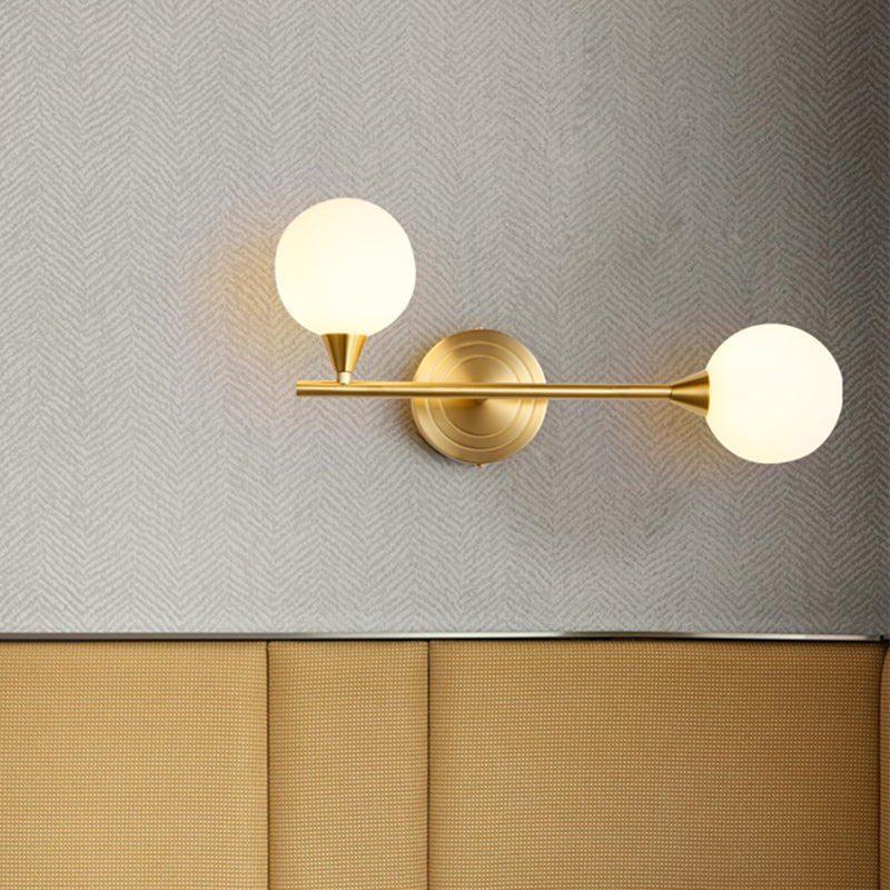 Globe Iron Glass Living 2-Light Wall Lamp