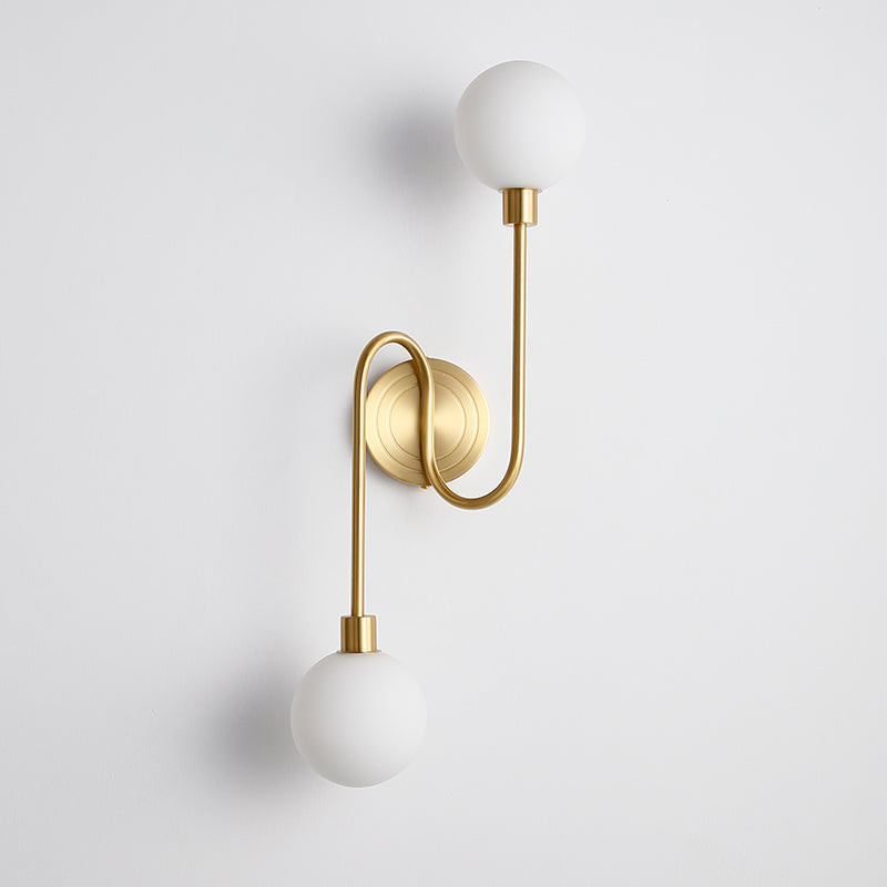 Globe Iron Glass Living 2-Light Wall Lamp