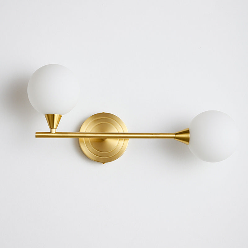 Globe Iron Glass Living 2-Light Wall Lamp