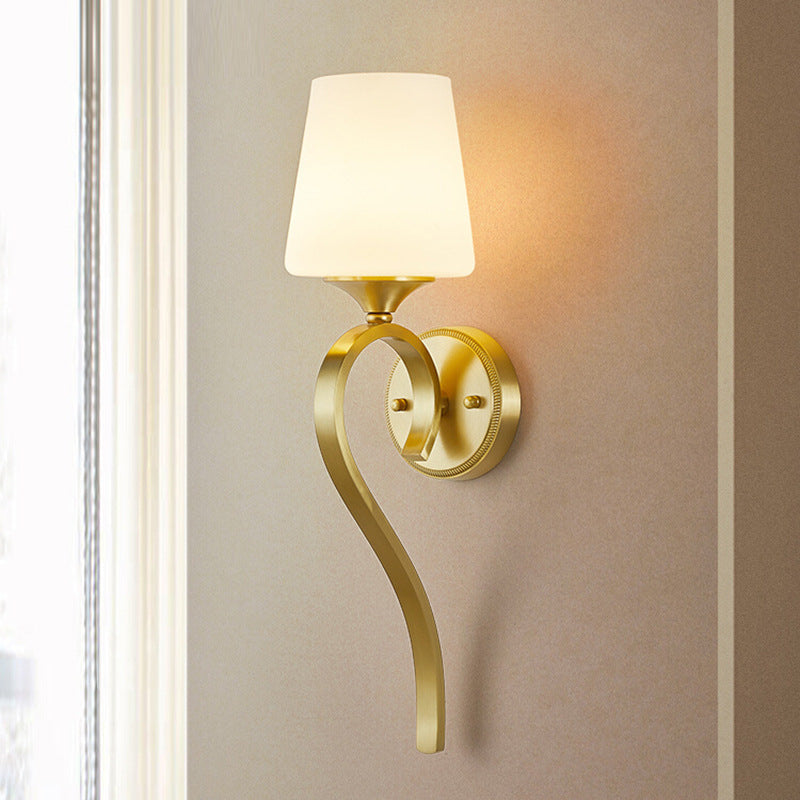 Drum Copper Glass Living Wall Lamp