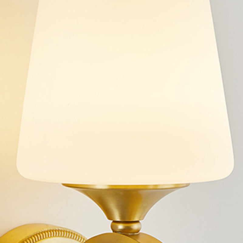 Drum Copper Glass Living Wall Lamp