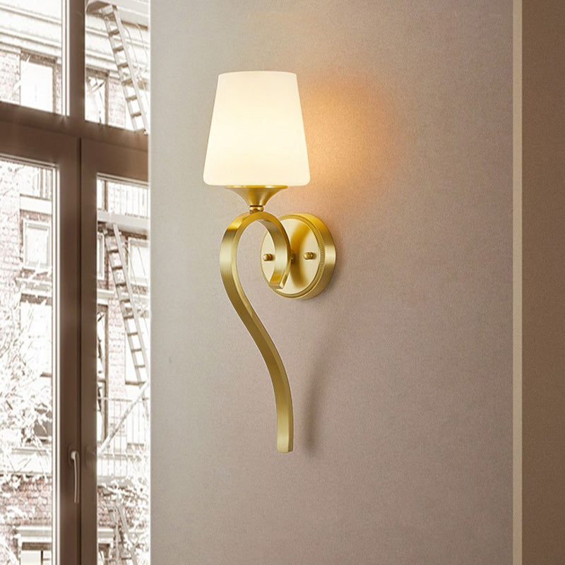 Drum Copper Glass Living Wall Lamp
