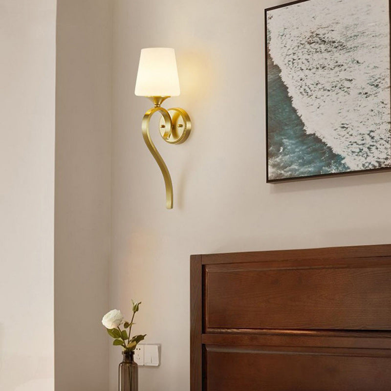 Drum Copper Glass Living Wall Lamp