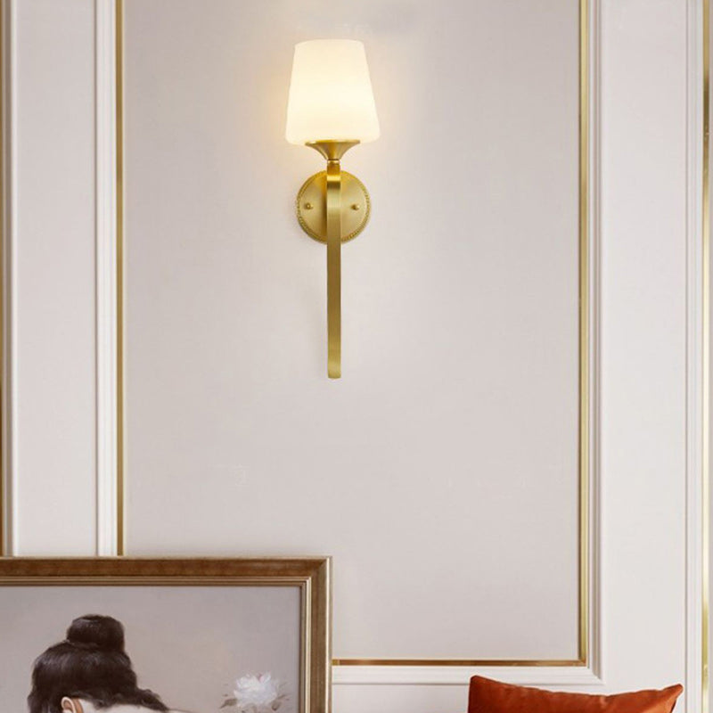 Drum Copper Glass Living Wall Lamp