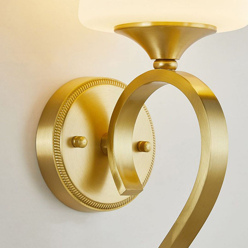 Drum Copper Glass Living Wall Lamp