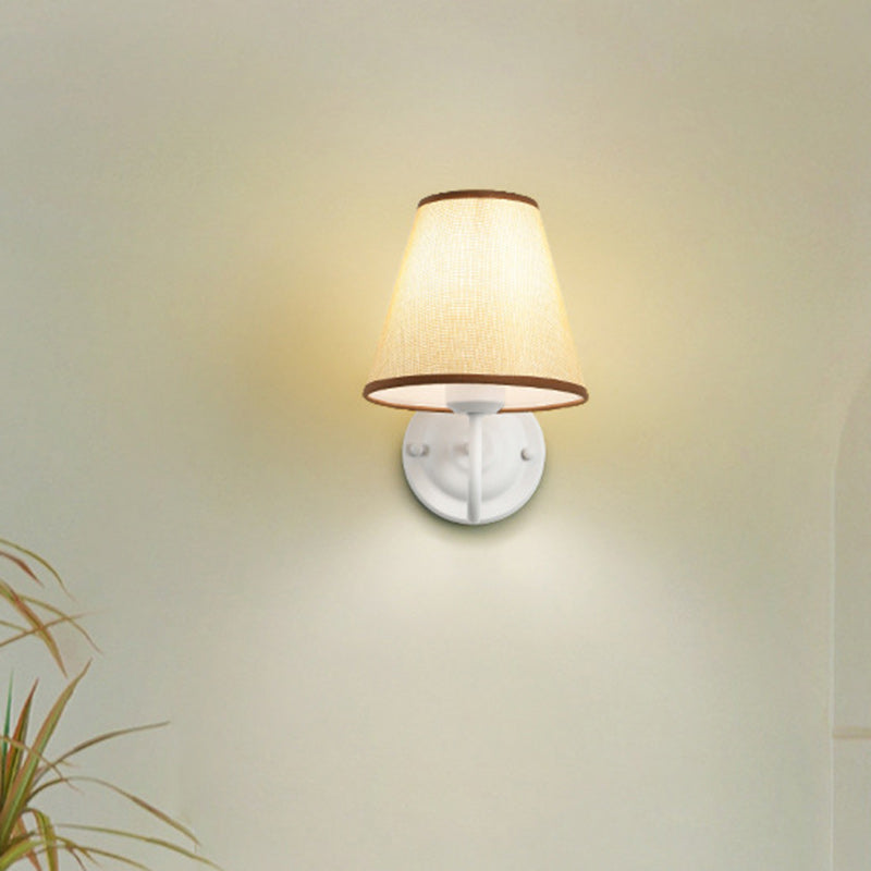 Drum Iron Fabric Glass Wall Lamp