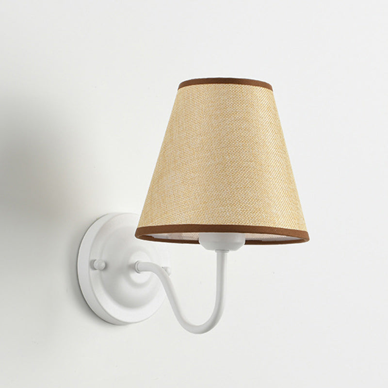 Drum Iron Fabric Glass Wall Lamp