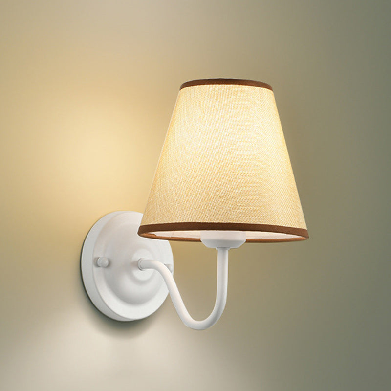 Drum Iron Fabric Glass Wall Lamp