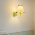 Drum Iron Fabric Glass Wall Lamp