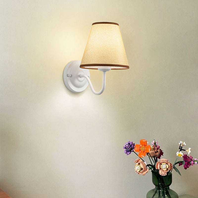 Drum Iron Fabric Glass Wall Lamp