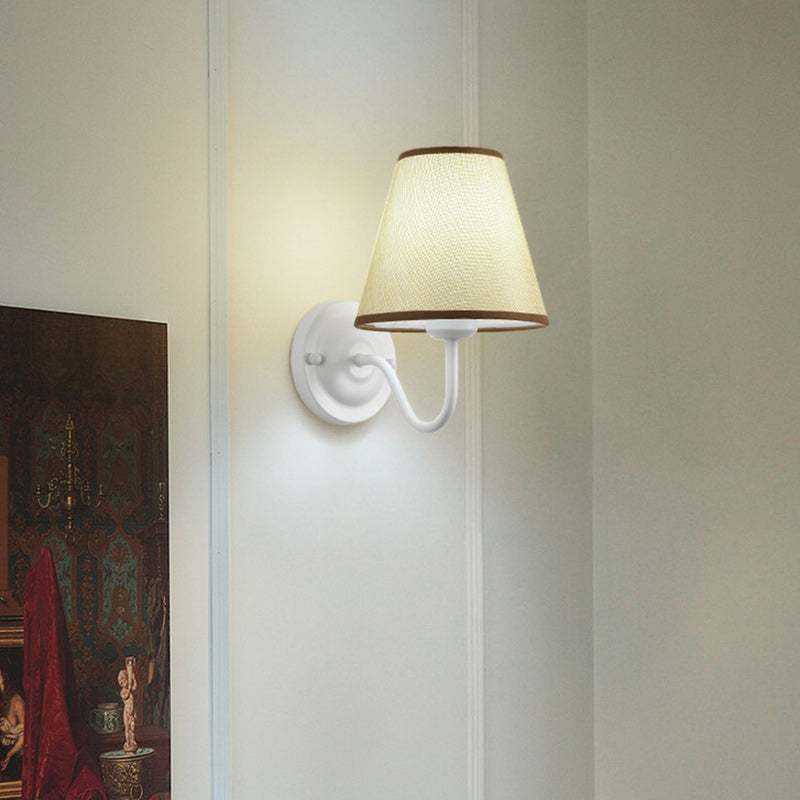 Drum Iron Fabric Glass Wall Lamp