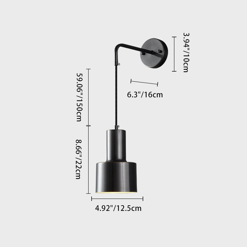 Cylinder Copper Living Room Wall Lamp