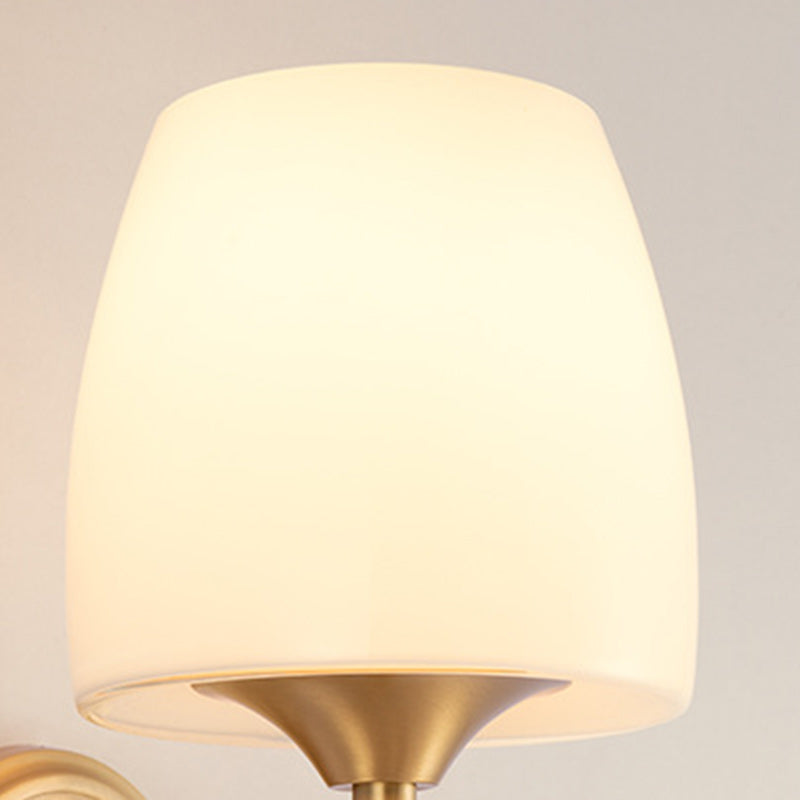 Drum Copper Glass Living Wall Lamp