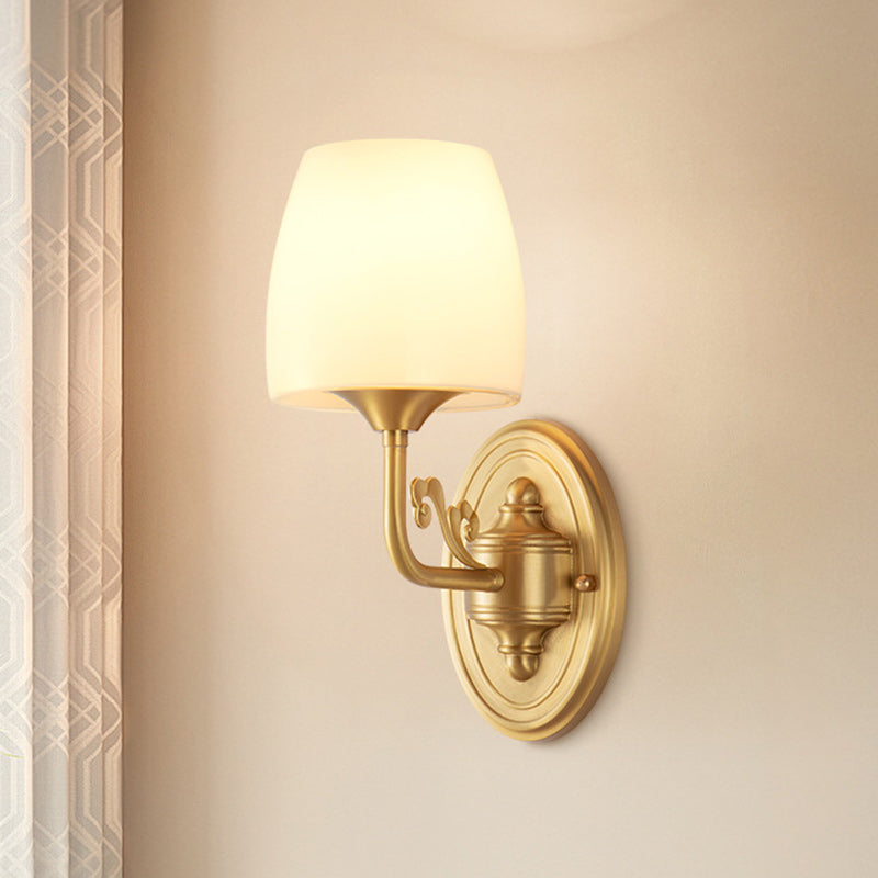 Drum Copper Glass Living Wall Lamp