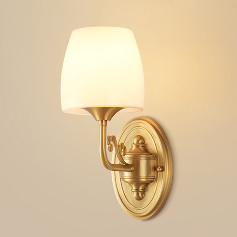 Drum Copper Glass Living Wall Lamp