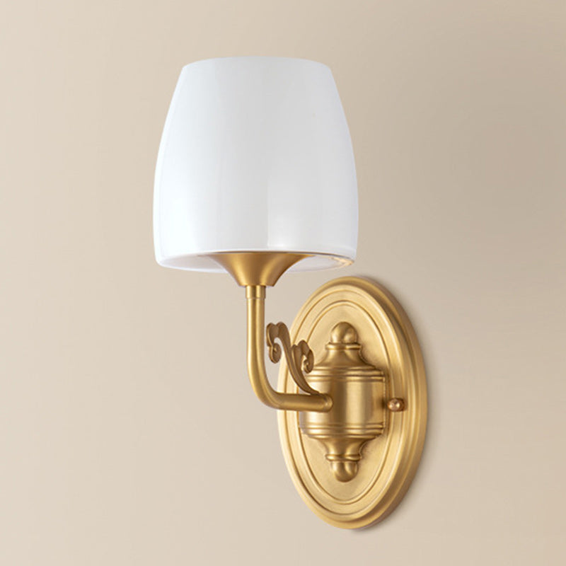 Drum Copper Glass Living Wall Lamp