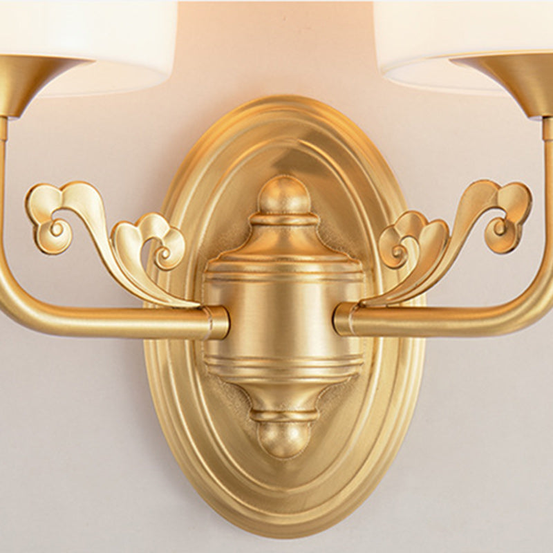 Drum Copper Glass Living Wall Lamp