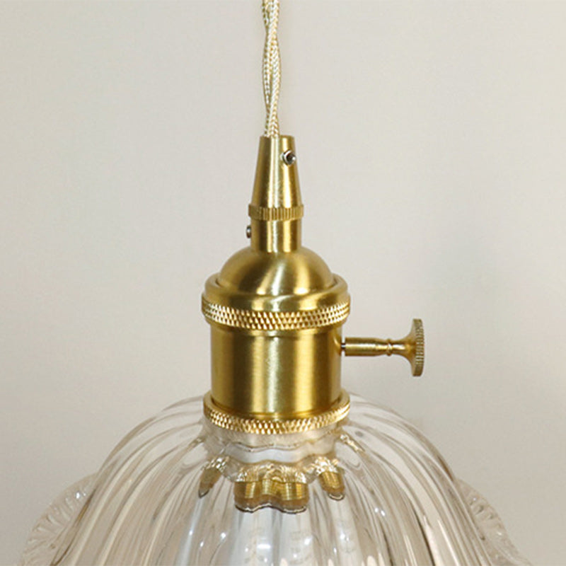 Flower Copper Glass Living Wall Lamp