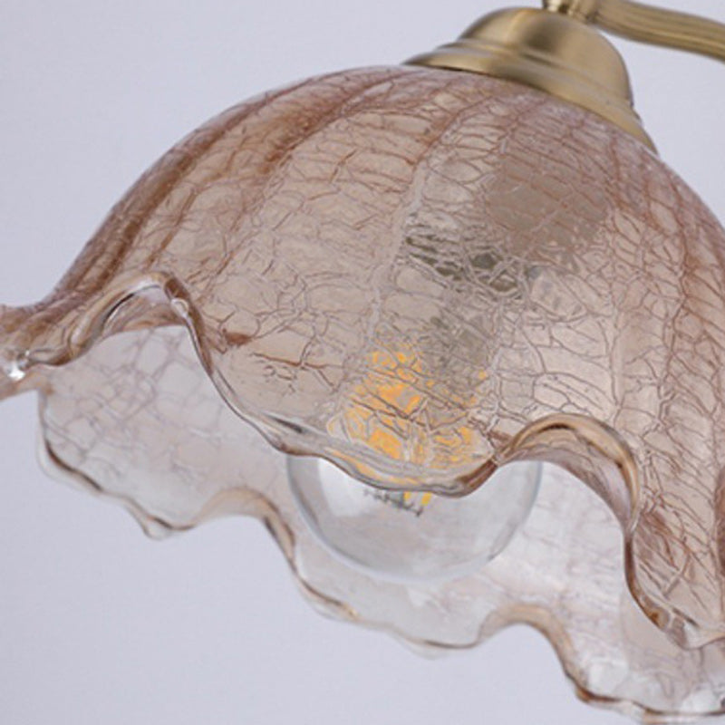 Dome Wood Copper Glass Wall Lamp