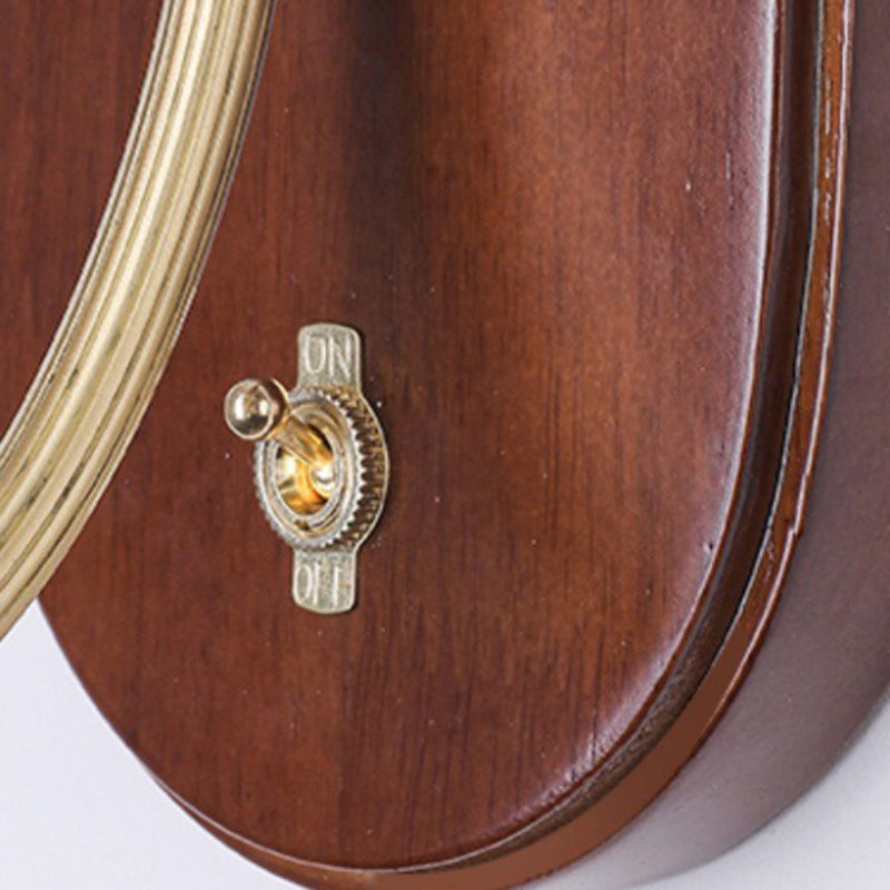 Dome Wood Copper Glass Wall Lamp