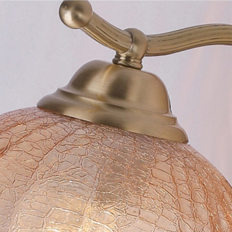 Dome Wood Copper Glass Wall Lamp