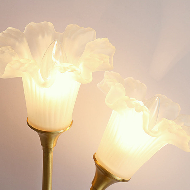 Flower Copper Glass Living 2-Light Wall Lamp