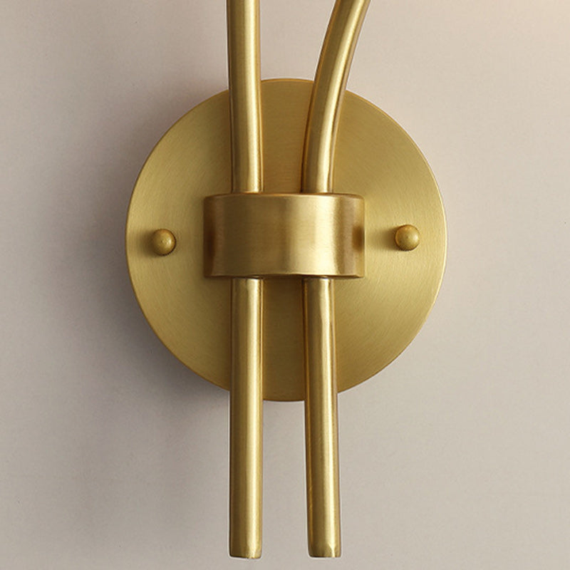 Flower Copper Glass Living 2-Light Wall Lamp