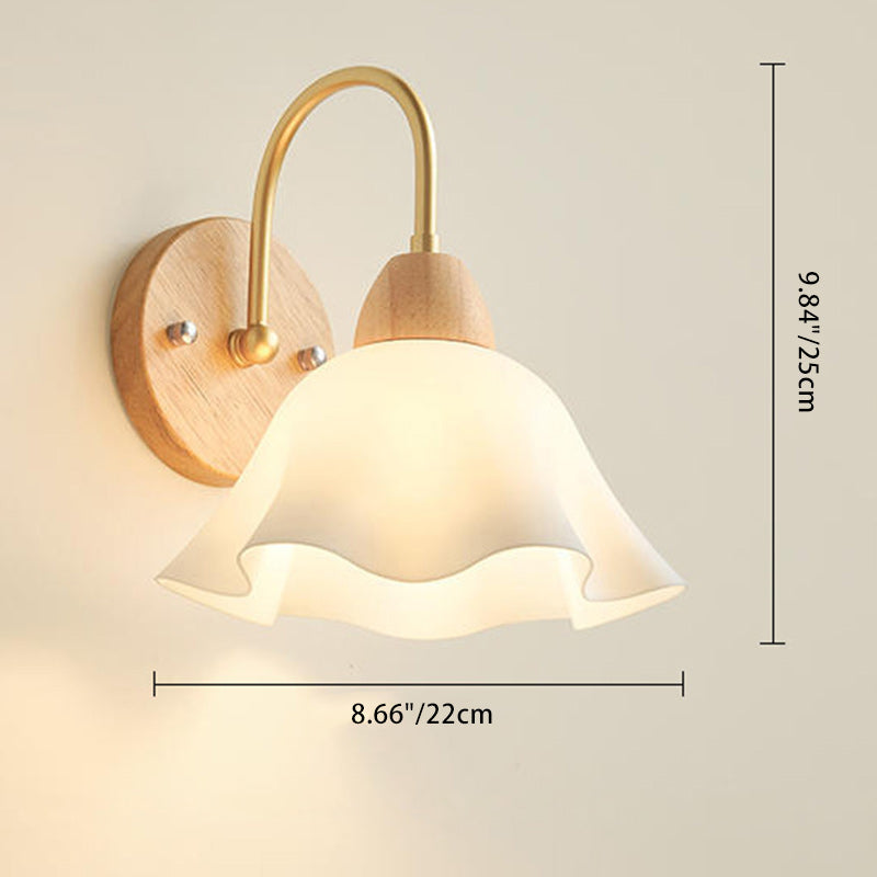 Dome Copper Wood Acrylic Wall Lamp