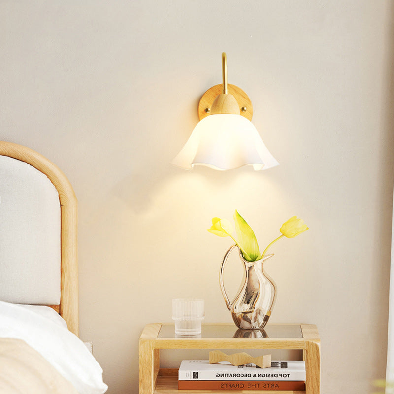 Dome Copper Wood Acrylic Wall Lamp