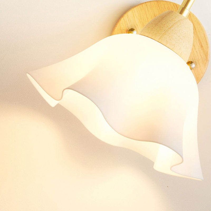 Dome Copper Wood Acrylic Wall Lamp