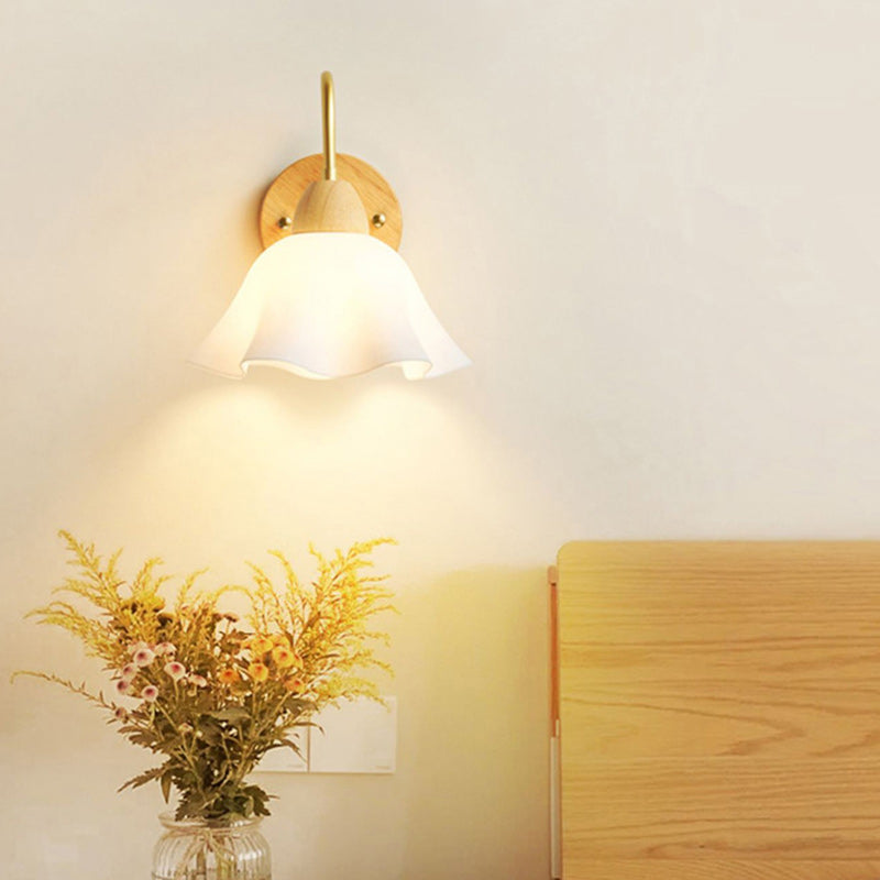 Dome Copper Wood Acrylic Wall Lamp