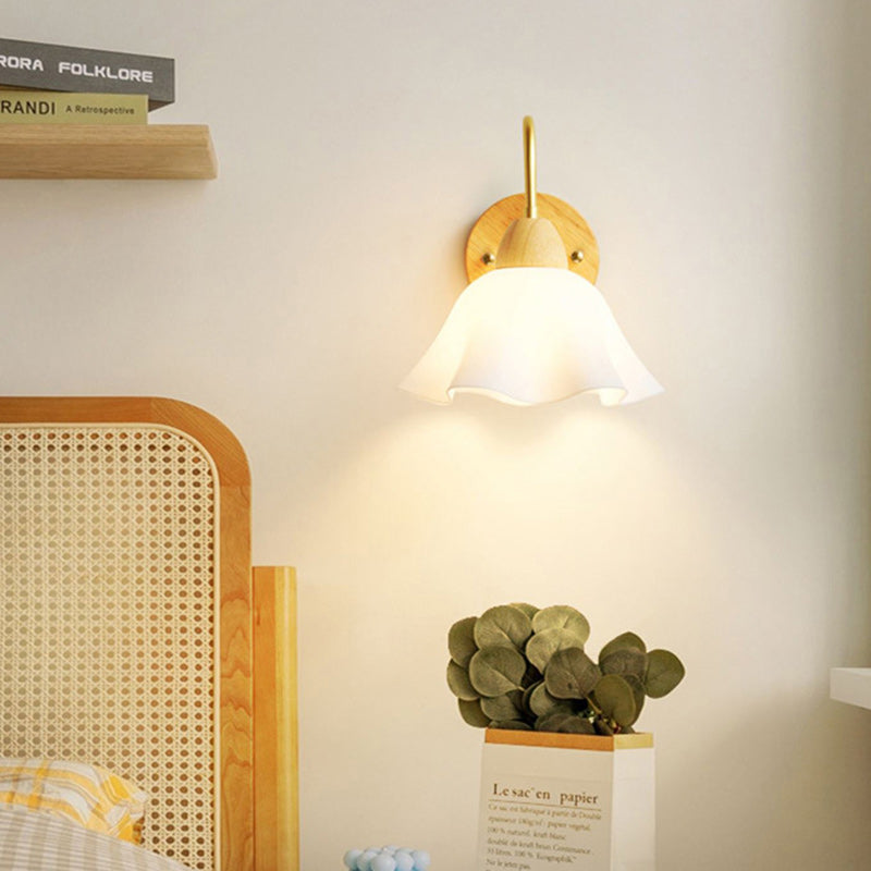 Dome Copper Wood Acrylic Wall Lamp