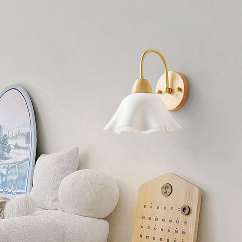 Dome Copper Wood Acrylic Wall Lamp