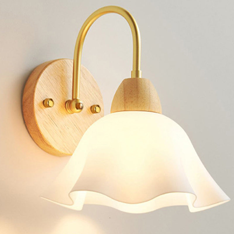 Dome Copper Wood Acrylic Wall Lamp