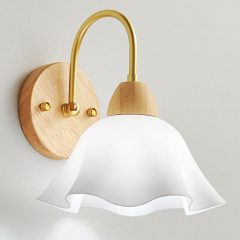 Dome Copper Wood Acrylic Wall Lamp
