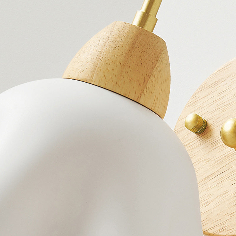 Dome Copper Wood Acrylic Wall Lamp
