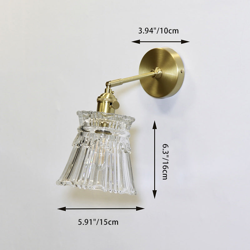 Drum Copper Glass Living Wall Lamp