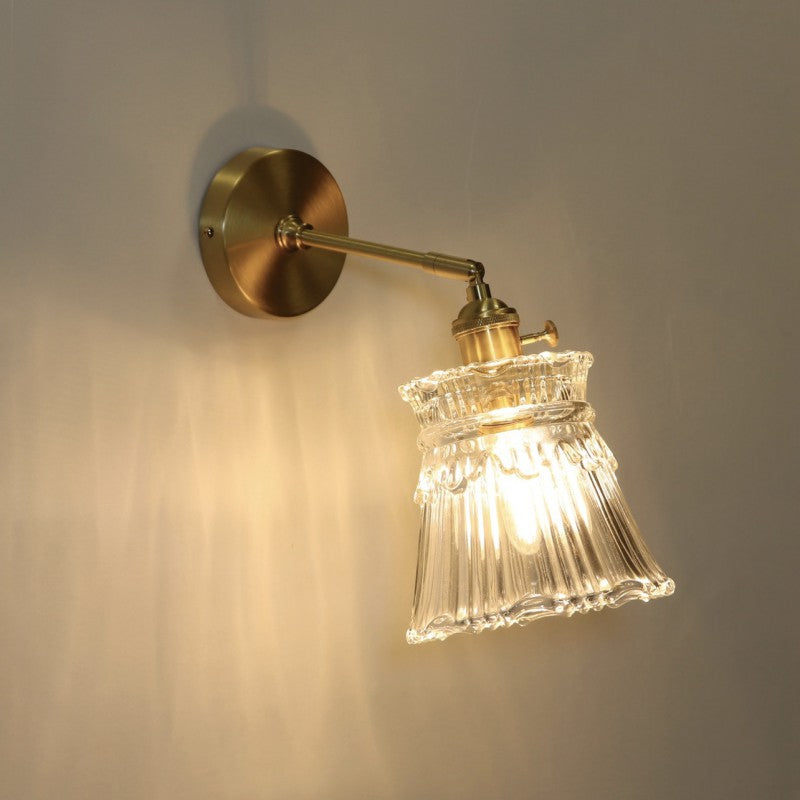 Drum Copper Glass Living Wall Lamp