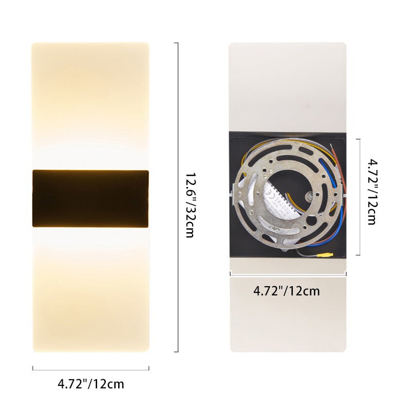 Rectangular Iron Acrylic Living Wall Lamp