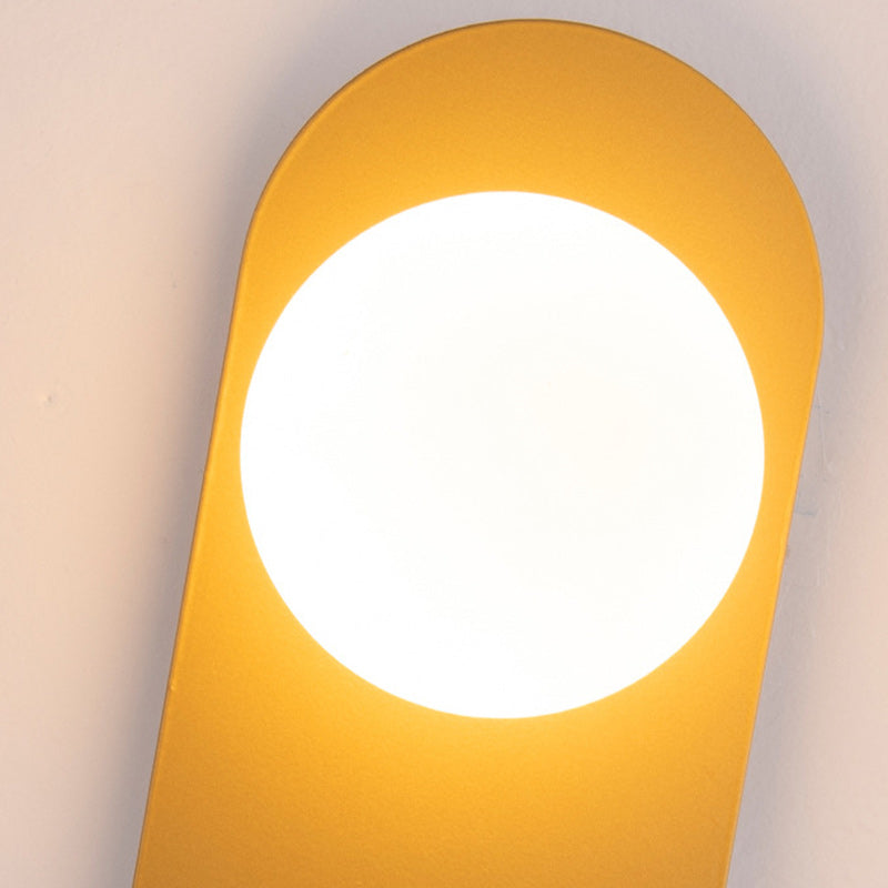 Oval Iron Glass Living Wall Lamp